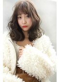 【Blanc/天王寺】外国人風グレージュ_くせ毛風ゆるパーマ_ロブ