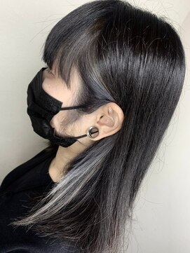 モルニ(MORNI) インナーカラー_マロンベージュ Aラインボブ かきあげ