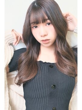 ビードロ 吉祥寺店(vi dro) 艶ロングの大きめウェーブ♪韓国風おくれ毛も一緒に#エギョモリ