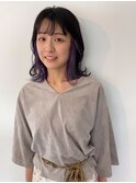 大人かわいいインナーカラーパープル