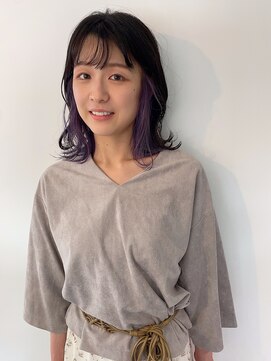 キコエル 三軒茶屋(kikoeru) 大人かわいいインナーカラーパープル