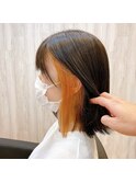 透明感イヤリングカラー+カッパーオレンジ