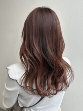 ジュエ ヘアー デザイン(Jue hair design) ピンクベージュハイライトカラー