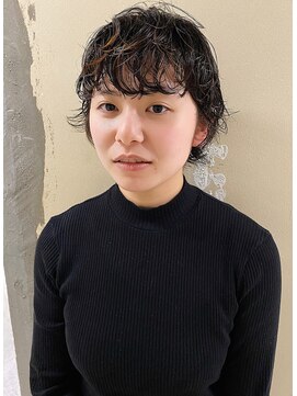 ロジ(loji) マッシュウルフとパーマ