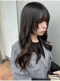 フェイスレイヤー小顔姫カット黒髪ロングレイヤー