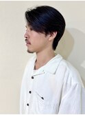 センターパート かきあげスタイル 海外メンズヘア