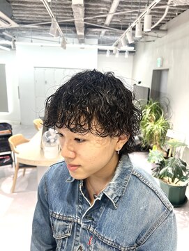 スイ 松戸(SUI) マッシュウルフ×波巻きパーマ【松戸/メンズ】