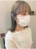 【cuzKLUB】ブリーチベージュイヤリングカラーブルー【池袋】