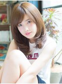 +animo大沢+うるツヤ☆斜めバング×ハイトーンカラーのロブヘアS
