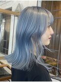 ブリーチ//イメチェン/ホワイトブロンド/外ハネボブ/美髪/