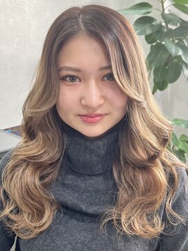 ベルヘアーデザイン 堺東(Belle hair Design) 韓国風レイヤーカットオリーブグレージュ海外風堺東20代30代40代
