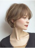 似合わせショートボブ白髪ぼかし脱白髪染め40代50代60代♪