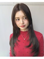 ヘアーメイク ロン(Ron)&nbsp;青木/大人可愛い小顔レイヤーカット/透明感グレージュ/長野