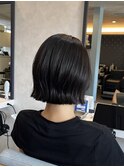 夏ならこれでしょ。首元スッキリ！切りっぱなしボブ