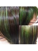 グリーンヘアカラー