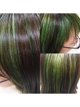 ディーリンク 南橋本店(HAIR MAKE DLINK) グリーンヘアカラー
