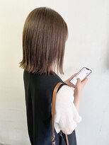 キャンバス バイ ネオリーブ 横浜西口(Canvas by neo.)&nbsp;切りっぱなしボブ　外ハネボブ　ぱっつんボブ　グレージュ