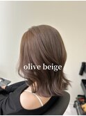 ブリーチなし☆春のオリーブベージュ【小山田繭】