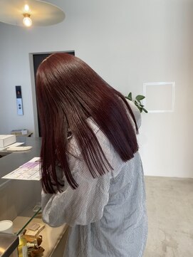 キチ(kici) 深め暖色カラー切りっぱなしロング