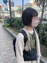 イナズマヘアー(INAZUMA HAIR)&nbsp;ミニボブ×イヤリングカラーレッド