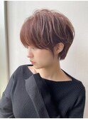 ♪小顔ショートボブカラー大人ショートボブひし形ショートカット