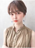 Say.黒髪ボブルフネビージュ小顔ワンレンショートレイヤー表参道