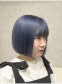 ネイビーブルー×ボブ