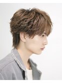 ラウンドマッシュシースルーマッシュフェザーショート