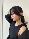 黒髪でも動きのあるロングレイヤー《#韓国風#小顔#前髪長め》
