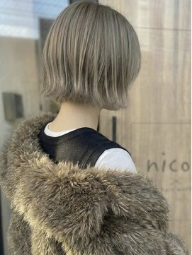 ニコリヘアワークス(nicori hair works) ボブ×外ハネ×マロンベージュ3