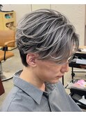 ホワイトシルバーグレーバレイヤージュセンターパート