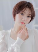 艶感ダスティピンク丸みショートマッシュTd3越谷20代30代40代