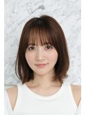 表参道酸性ストレートパーマ艶髪ミディアムレイヤーベージュ40代