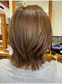 白髪ぼかしミディアムスタイル