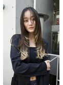 レイヤーカットハッシュレイヤーグラデーションカラー裾カラー