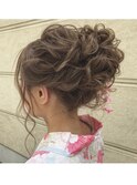 高めアップスタイル☆浴衣／花火大会／お団子
