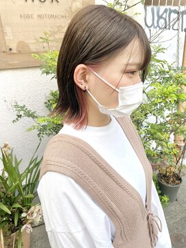 モク 神戸元町店(MOK) ボブ×ポイントカラー＊