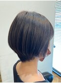 丸みショート×アッシュグレー