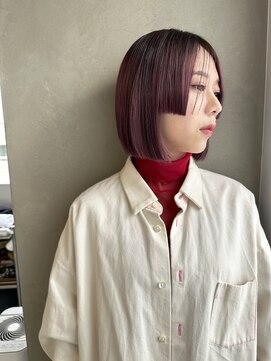 シセイ 青山(SHISEI) ぱつっとボブ/グレープカラー/縮毛矯正【南青山】