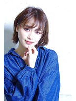 クシュ 所沢東口店(kusyu...) ブリーチなし/ボブウルフ/ココアベージュ/黒髪/グレージュカラー