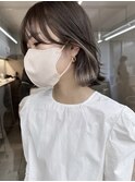 切りっぱなしボブレイヤーボブインナーカラーベージュカラー
