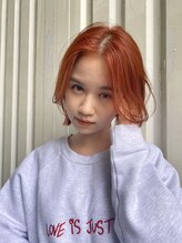 ファルベ(hair&make farbe) 切りっぱなしボブ×オレンジカラー