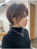 ハイライトバレイヤージュダブルカラーショートカット30代40代