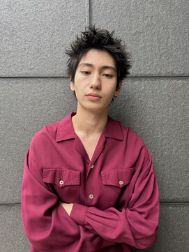 ヒュージ 表参道(huge) スパイキーショートパーマ/メンズカット/刈り上げなし/眉毛