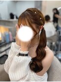 サイドポニー/心斎橋ヘアセット