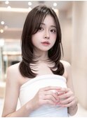 韓国レイヤー顔周りカット透明感カラー髪質改善艶髪シースルー