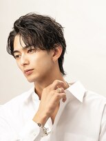 オーシャントーキョー(OCEAN TOKYO)&nbsp;【大人の色気】センターパート黒髪パーマ