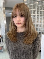 サンクプロジェクト(cinq PROJECT) 韓国ヘア顔周りレイヤーミルクティーベージュグレージュカラー