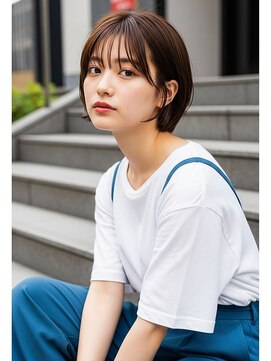 30代40代50代絶壁解消ひし形小顔前下がりショートボブ【越谷】