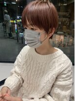 ヘアー アイス ルーチェ(HAIR ICI LUCE) 担当西田 ソフトピンク コーラル ショートボブ